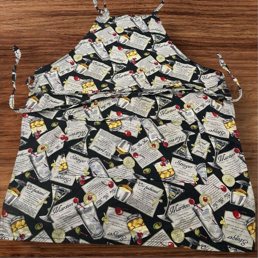 Kay Dee Designs Vintage Cocktails‎ Apron with Drink Recipes Retro Style